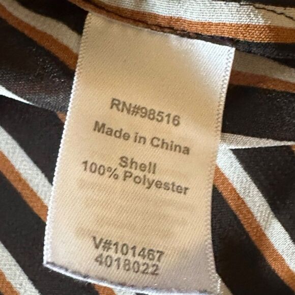 Coldwater Creek Sheer V Neck Wrap Top Stripe Drawstring Blouse 2X - Picture 4 of 9